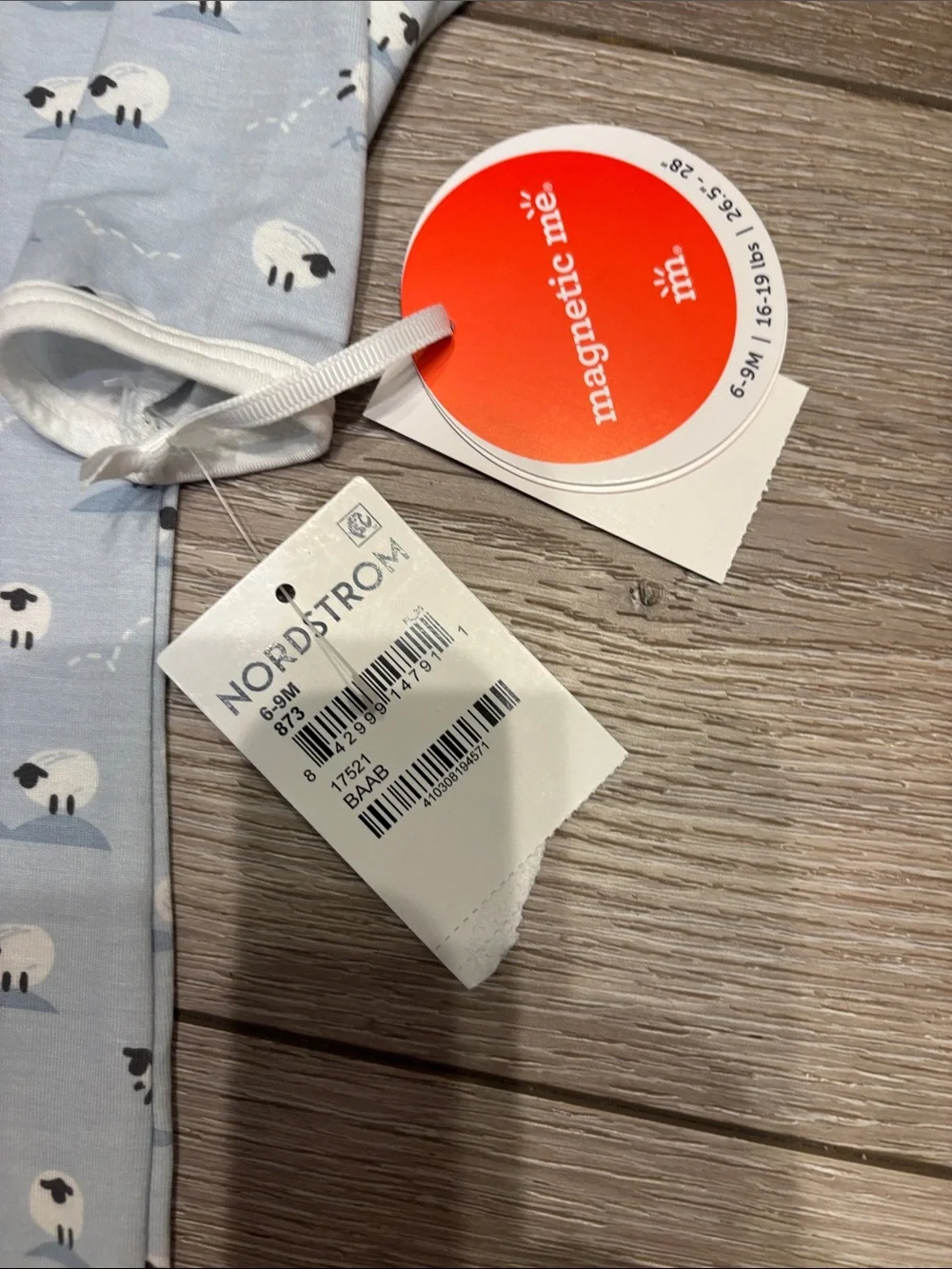 New! Magnetic Me one piece with sheep 6-9mo